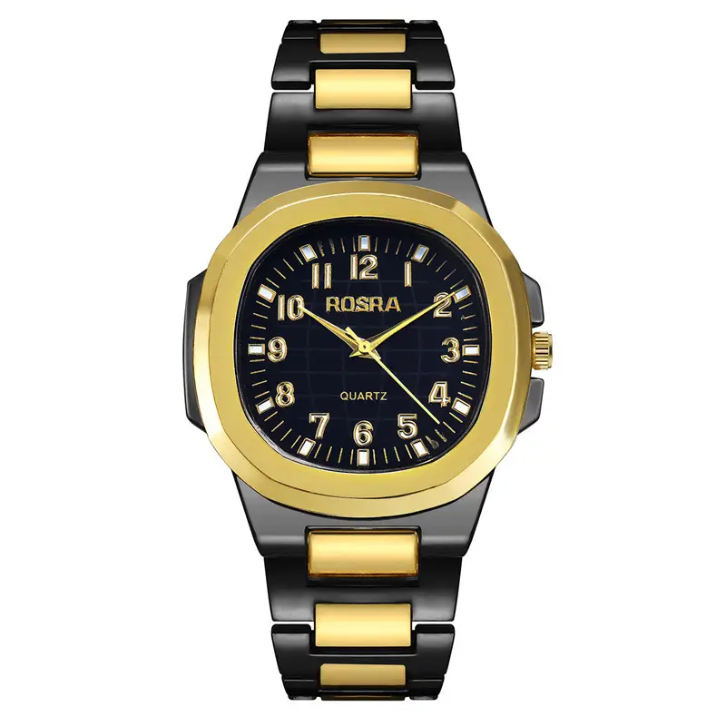 2023 ROSRA Men's Quartz Watch Black Gold Strap — feature 6