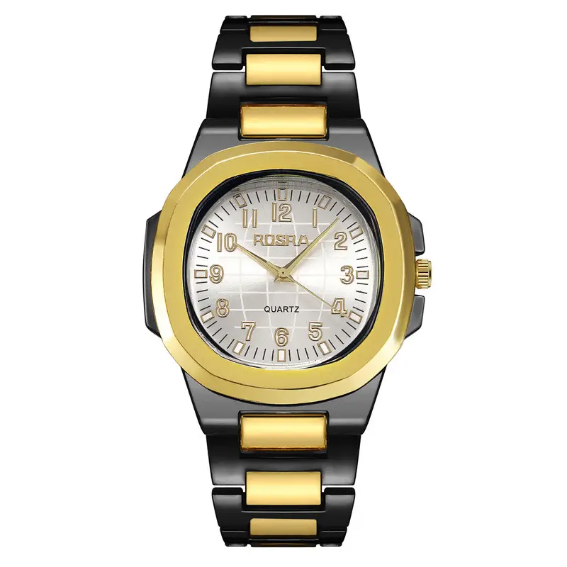 2023 ROSRA Men's Quartz Watch Black Gold Strap — feature 9
