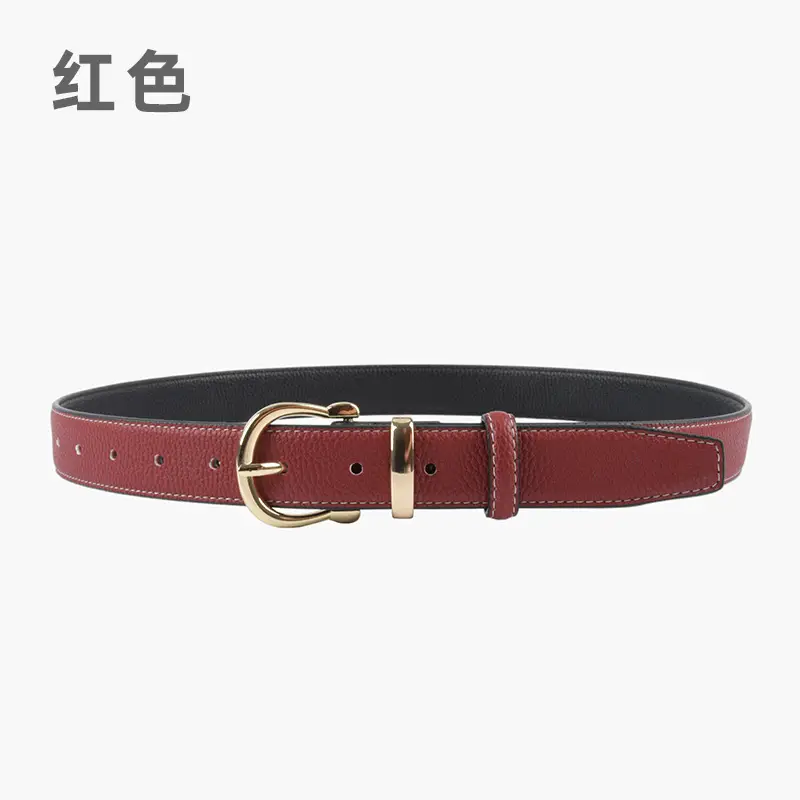 Red Genuine Leather Belt for Women 2023 - Image 9