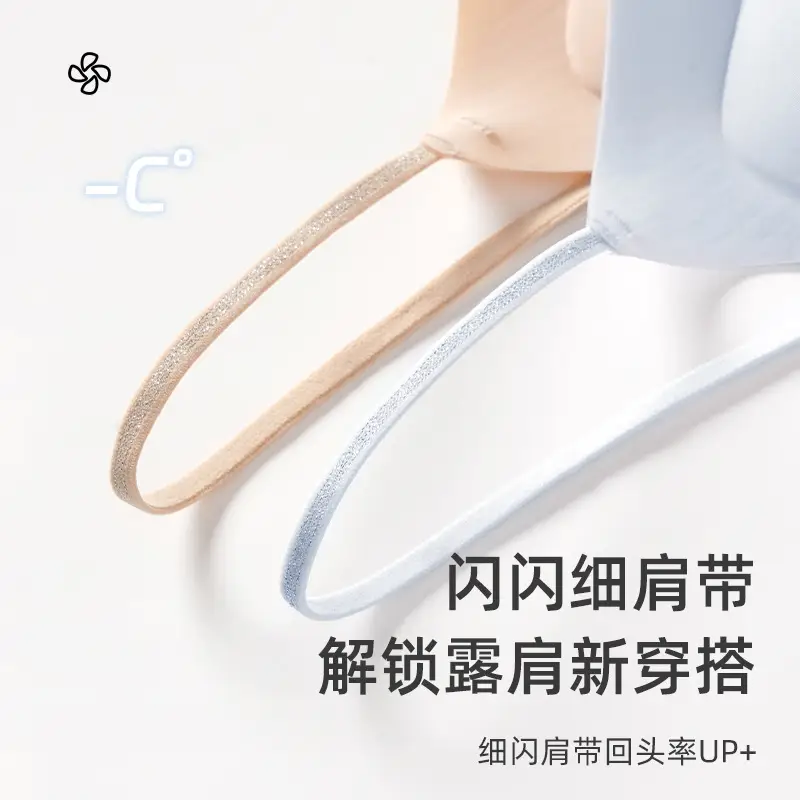 Cool Sense Seamless Underwear Women's Ice Silk Summer Thin Small Chest Special Push-Up Breathable Bra with Upper Bra — feature 41