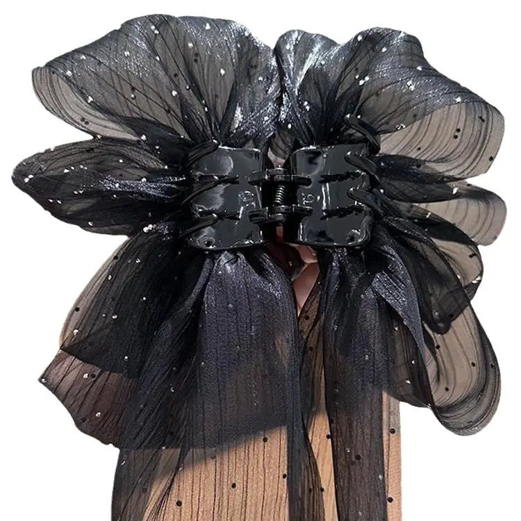 Black Big Bow Hair Ponytail for Women - Image 7