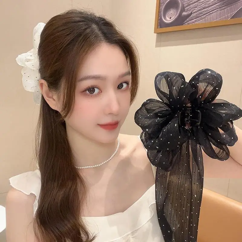 Black Big Bow Hair Ponytail for Women — feature 2