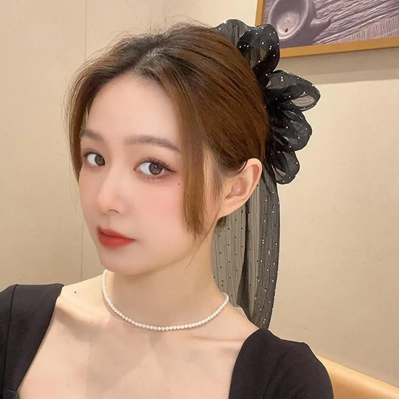 Black Big Bow Hair Ponytail for Women — feature 3