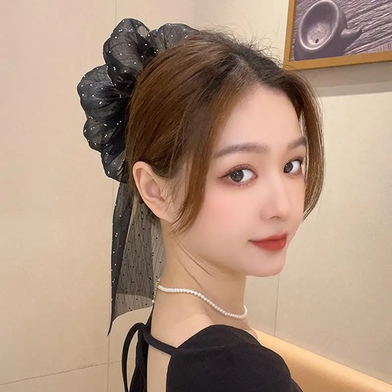 Black Big Bow Hair Ponytail for Women — feature 5