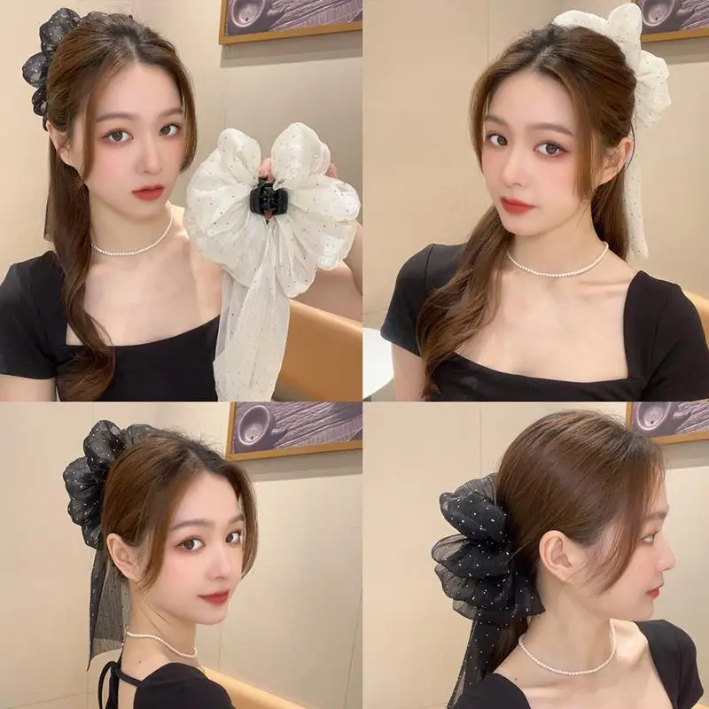 Black Big Bow Hair Ponytail for Women — feature 8