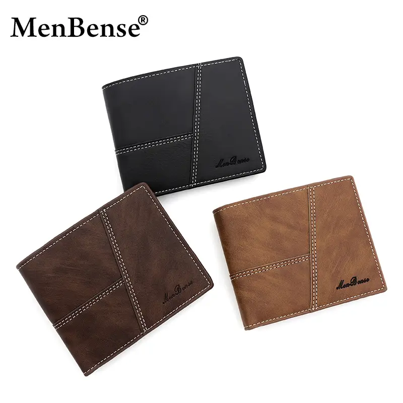 New Men's Short Wallet Brown Leather Cross Border Multi Card - Image 5