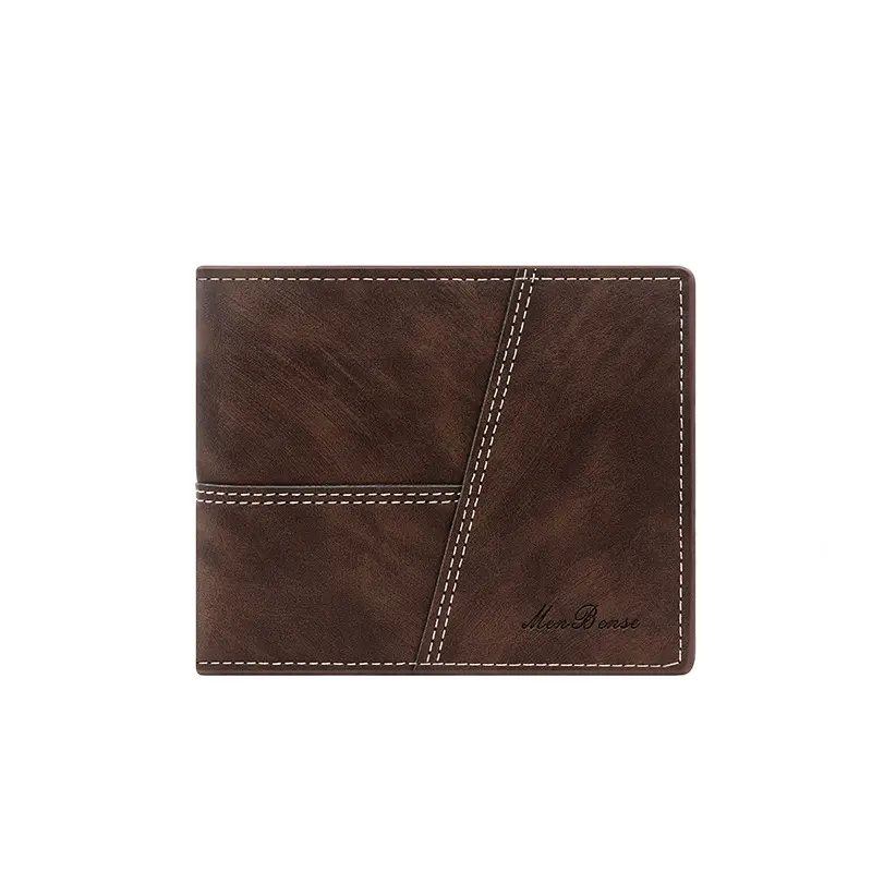 New Men's Short Wallet Brown Leather Cross Border Multi Card - Image 8