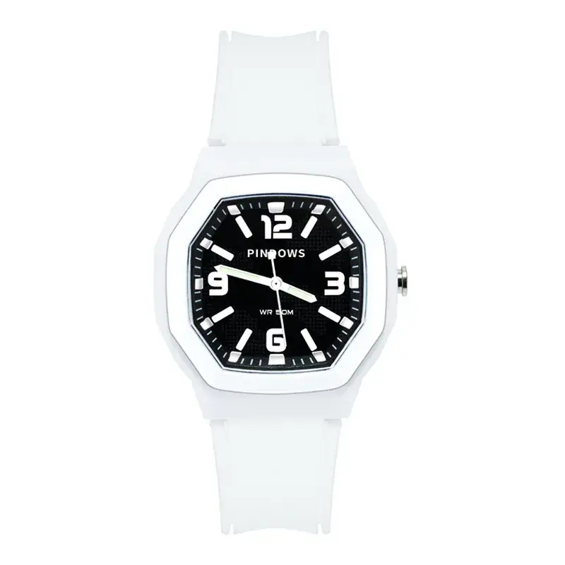 Pasnew Japan Quartz Silicone Watch for Kids Black