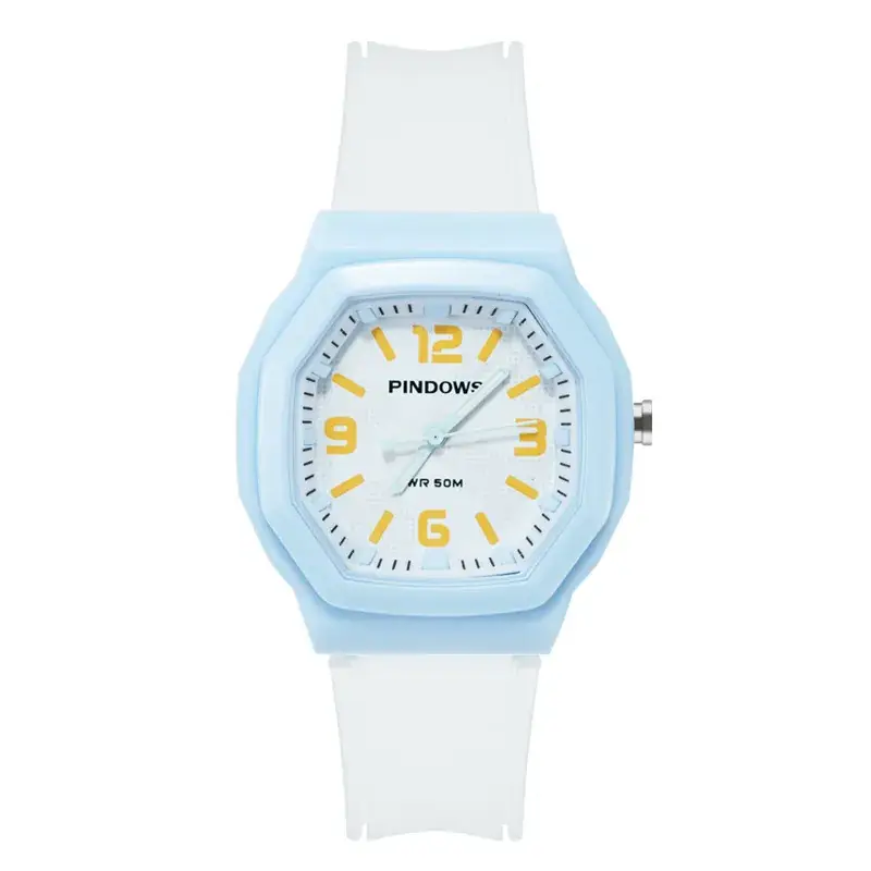 Pasnew Japan Quartz Silicone Watch for Kids Black