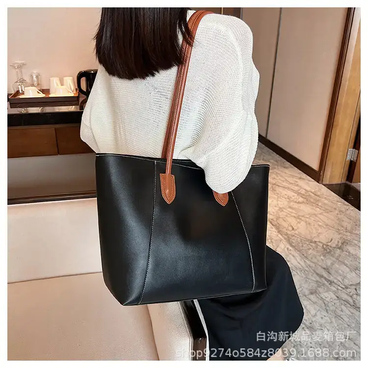 Women's Beige Leather Tote Bag Large Capacity 2023 β feature 18