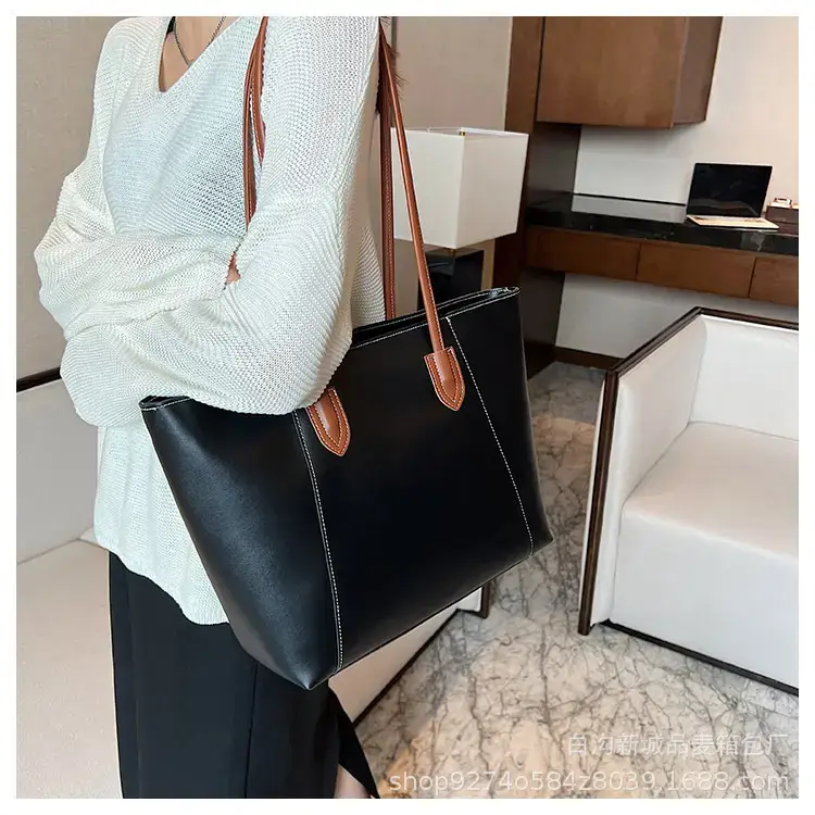 Women's Beige Leather Tote Bag Large Capacity 2023 β feature 19