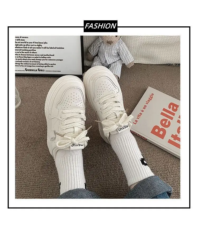 Women White Thick Platform Casual Shoes 2023 — feature 1