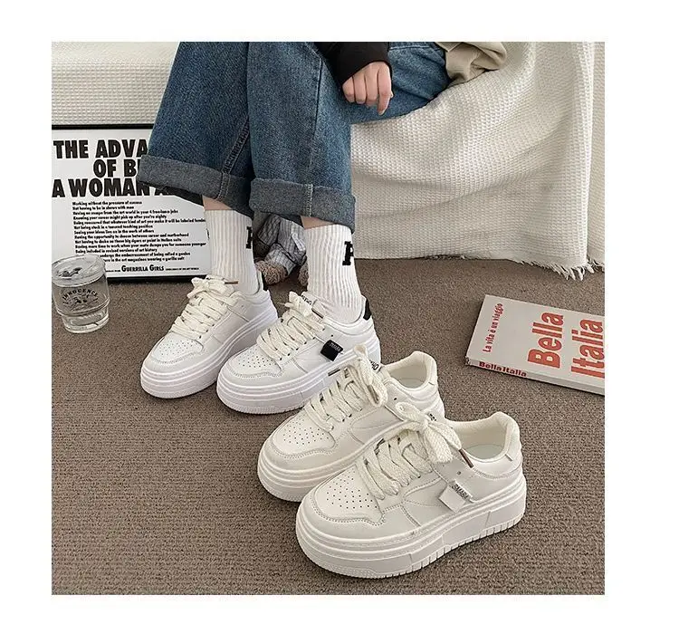 Women White Thick Platform Casual Shoes 2023 — feature 3