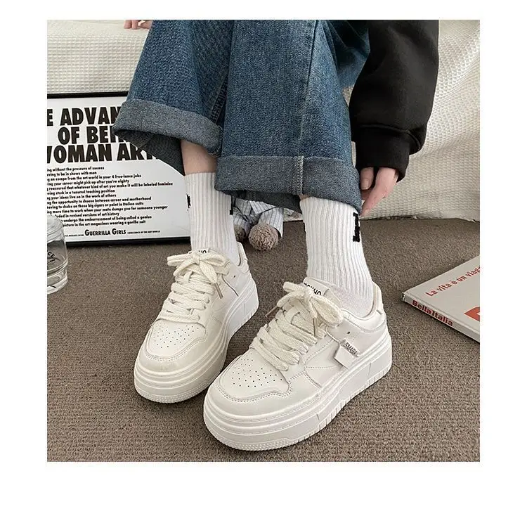 Women White Thick Platform Casual Shoes 2023 — feature 4