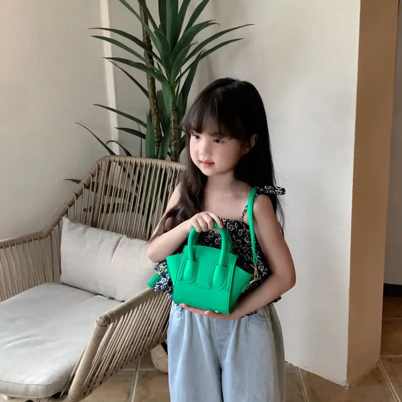 New Kids PU Shoulder Bag Solid Color Simple Niche Casual Crossbody Mobile Phone Change Accessories - Image 10