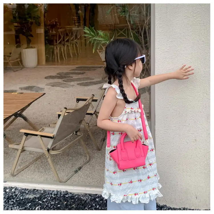 New Kids PU Shoulder Bag Solid Color Simple Niche Casual Crossbody Mobile Phone Change Accessories — feature 13