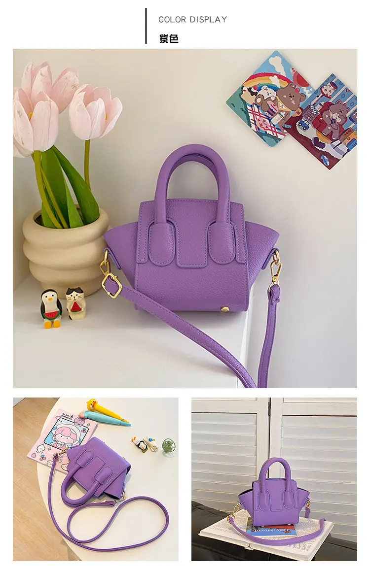 New Kids PU Shoulder Bag Solid Color Simple Niche Casual Crossbody Mobile Phone Change Accessories — feature 21
