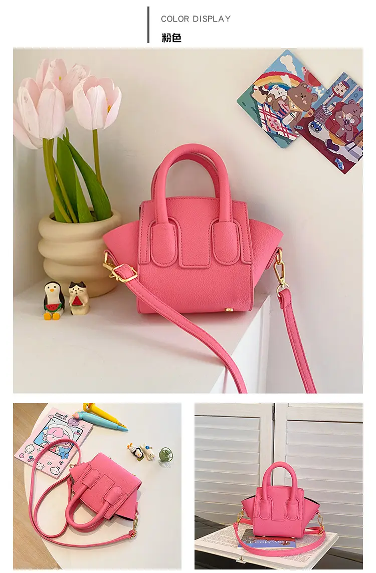New Kids PU Shoulder Bag Solid Color Simple Niche Casual Crossbody Mobile Phone Change Accessories — feature 22