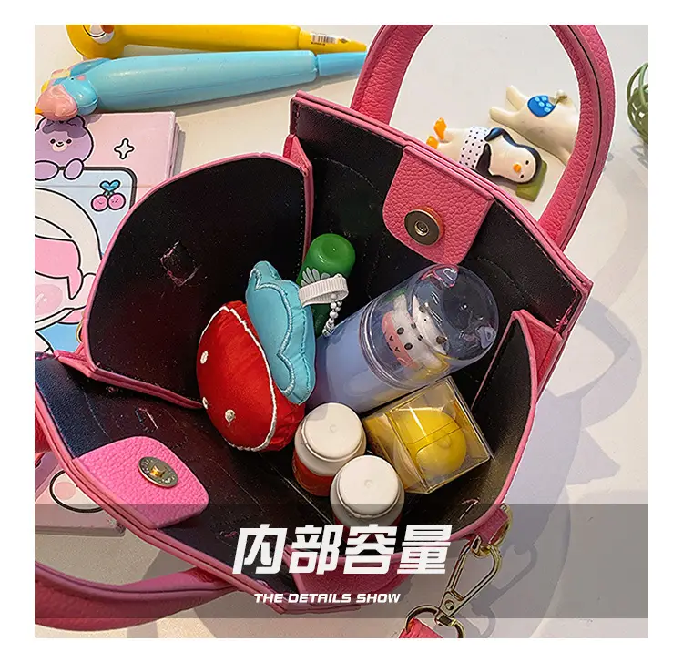 New Kids PU Shoulder Bag Solid Color Simple Niche Casual Crossbody Mobile Phone Change Accessories — feature 8