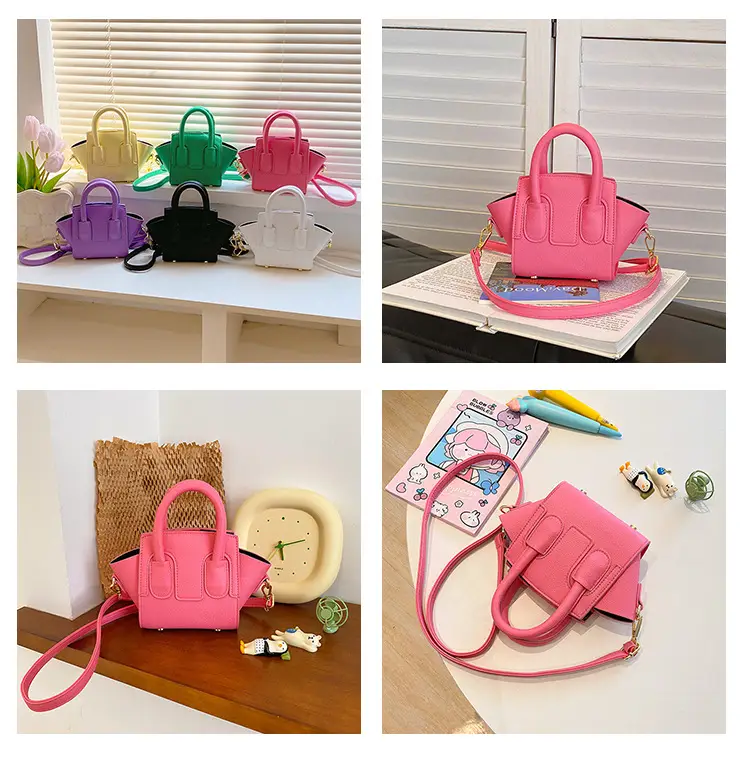 New Kids PU Shoulder Bag Solid Color Simple Niche Casual Crossbody Mobile Phone Change Accessories — feature 9