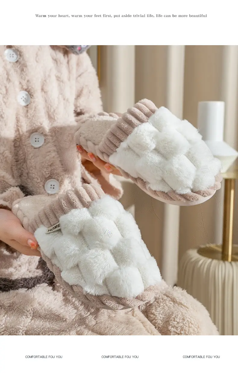 2023 Autumn and Winter New Cotton Slippers Women's Indoor Home and Household Couple Non-slip Warm Warm Velvet Cotton Slippers for Men — feature 13