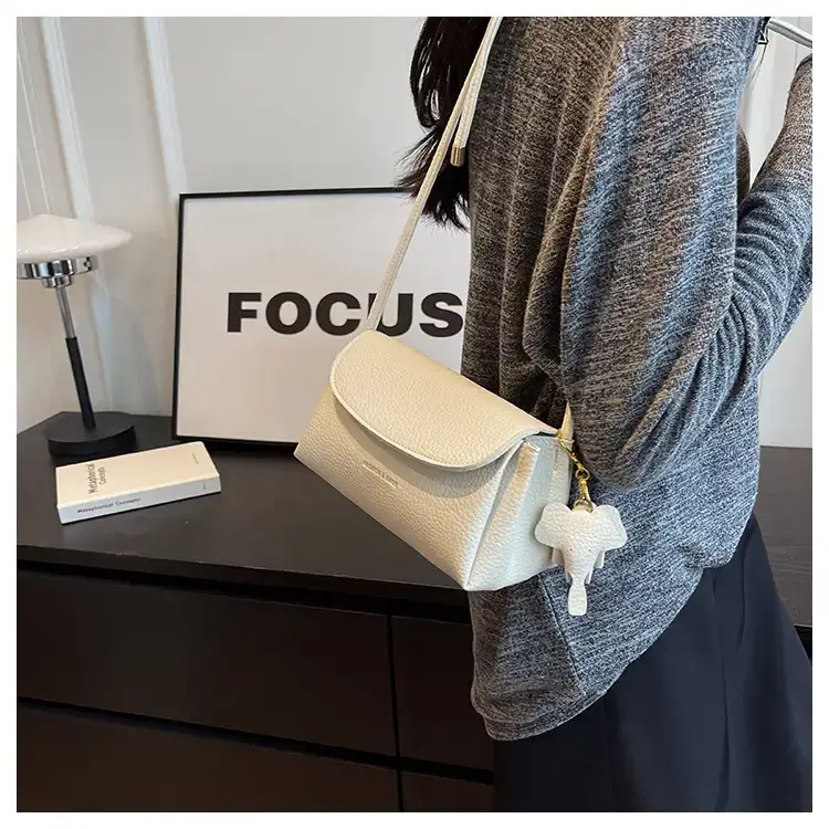 Women's Beige Crossbody Shoulder Bag with Tassel — feature 42