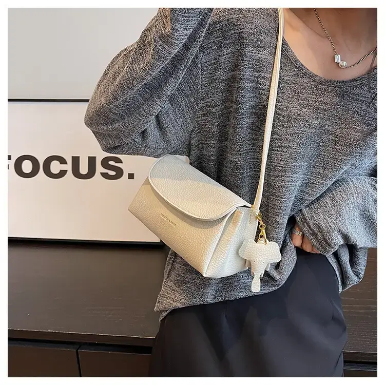 Women's Beige Crossbody Shoulder Bag with Tassel — feature 43