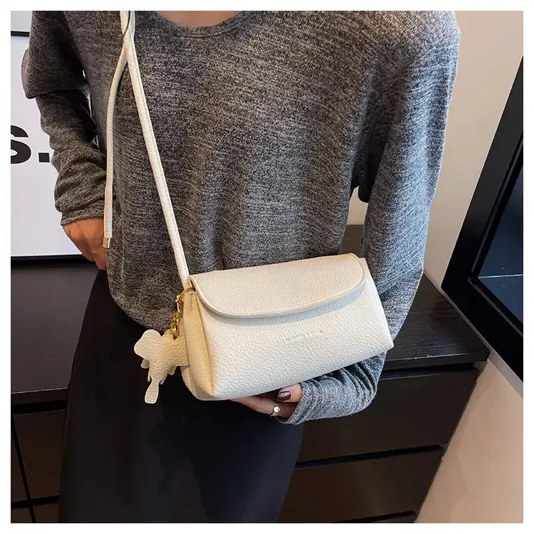 Women's Beige Crossbody Shoulder Bag with Tassel — feature 44