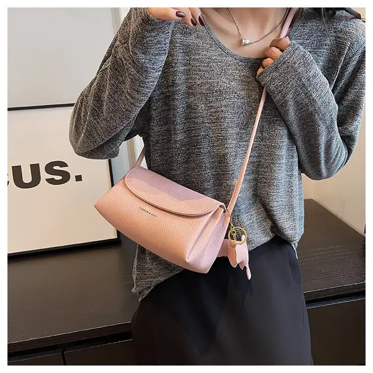 Women's Beige Crossbody Shoulder Bag with Tassel — feature 46