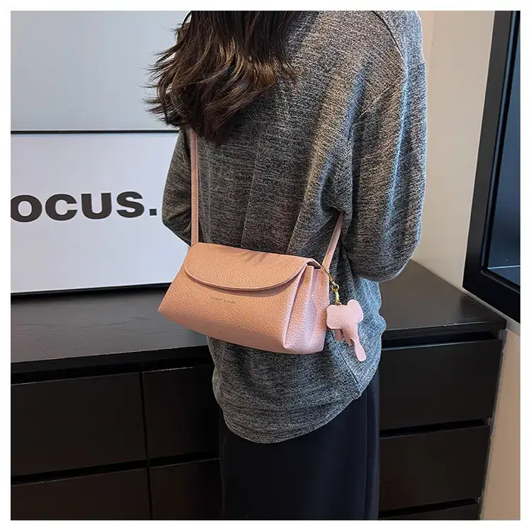 Women's Beige Crossbody Shoulder Bag with Tassel — feature 49