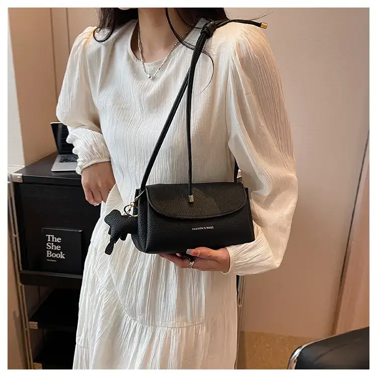 Women's Beige Crossbody Shoulder Bag with Tassel — feature 52