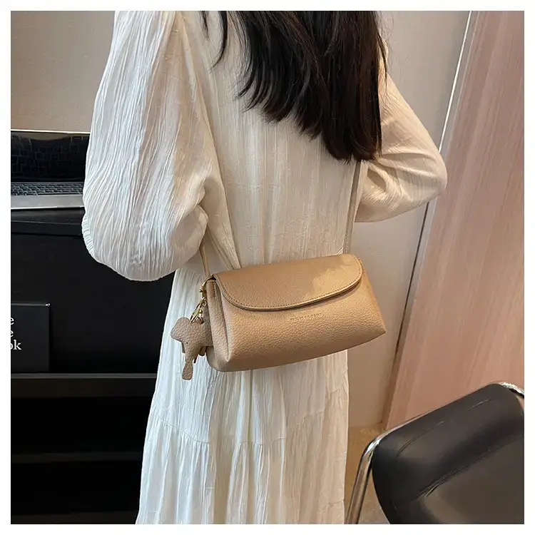 Women's Beige Crossbody Shoulder Bag with Tassel — feature 56
