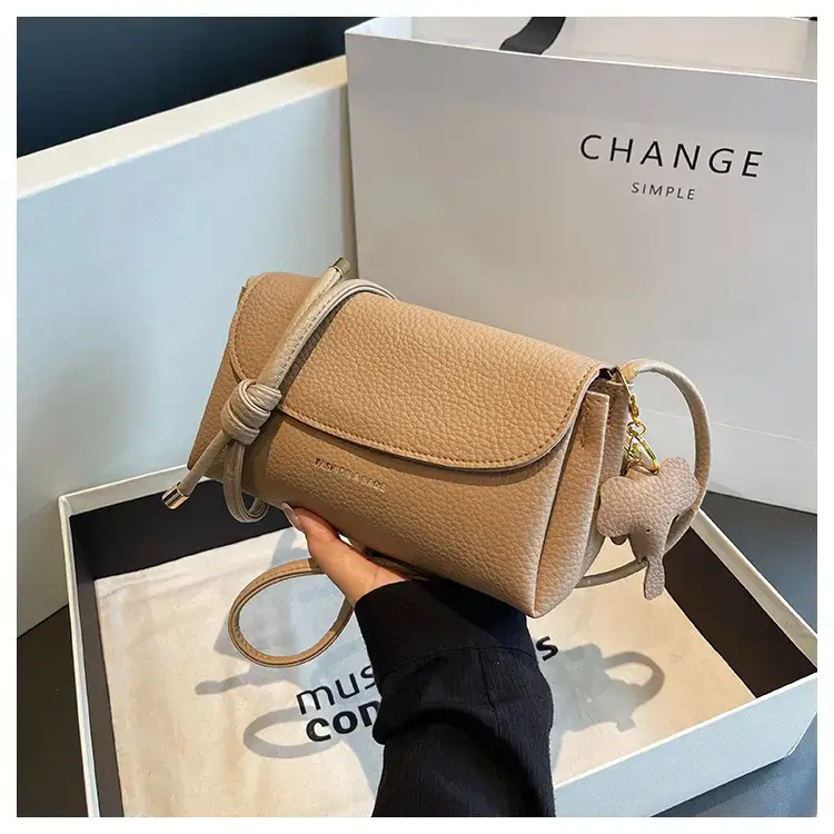 Women's Beige Crossbody Shoulder Bag with Tassel — feature 58