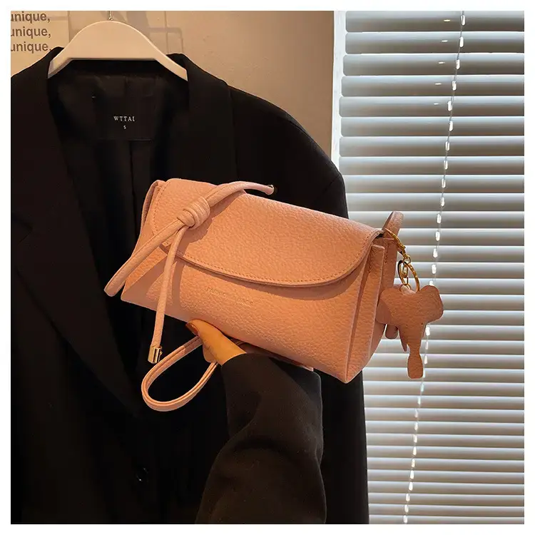 Women's Beige Crossbody Shoulder Bag with Tassel — feature 61