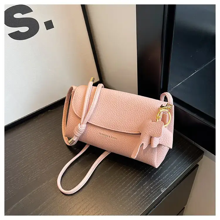 Women's Beige Crossbody Shoulder Bag with Tassel — feature 63