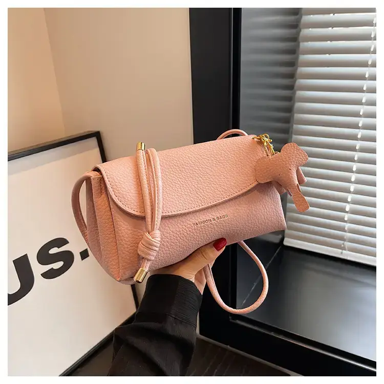 Women's Beige Crossbody Shoulder Bag with Tassel — feature 64