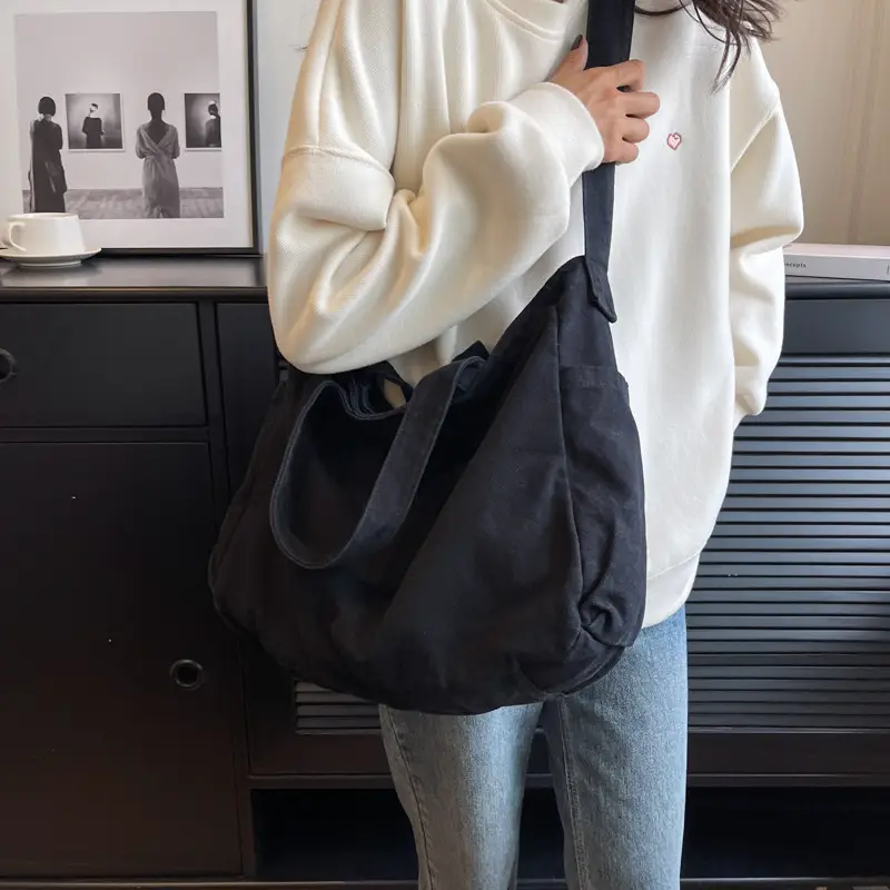 Large Canvas Commuter Bag for Women Tan - Image 6