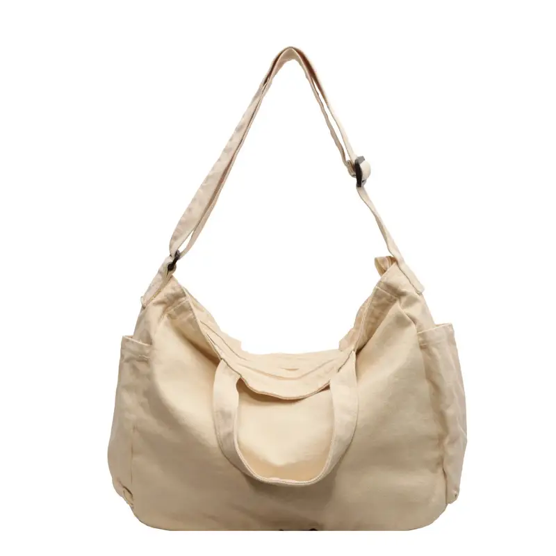 Large Canvas Commuter Bag for Women Tan - Image 9
