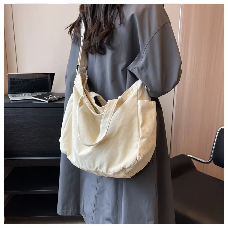 Large Canvas Commuter Bag for Women Tan — feature 10