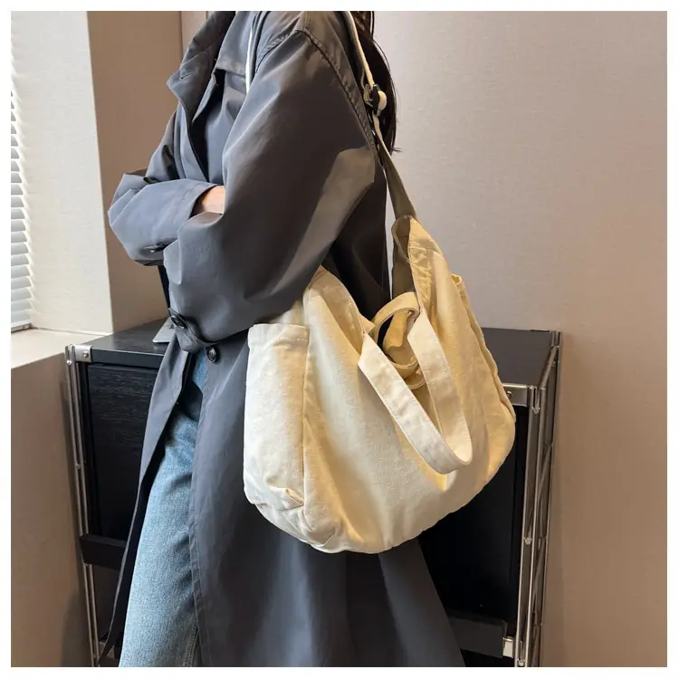 Large Canvas Commuter Bag for Women Tan — feature 11