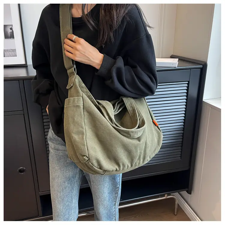 Large Canvas Commuter Bag for Women Tan — feature 14