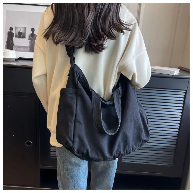 Large Canvas Commuter Bag for Women Tan — feature 15