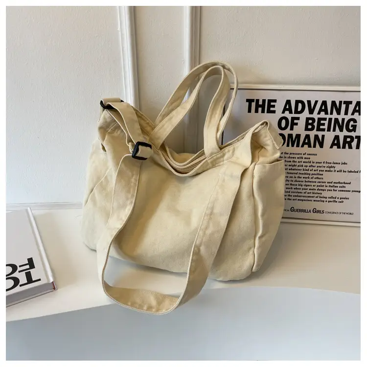 Large Canvas Commuter Bag for Women Tan — feature 18