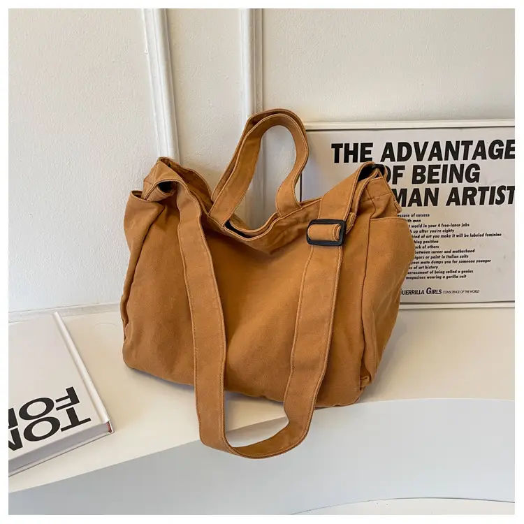 Large Canvas Commuter Bag for Women Tan — feature 19