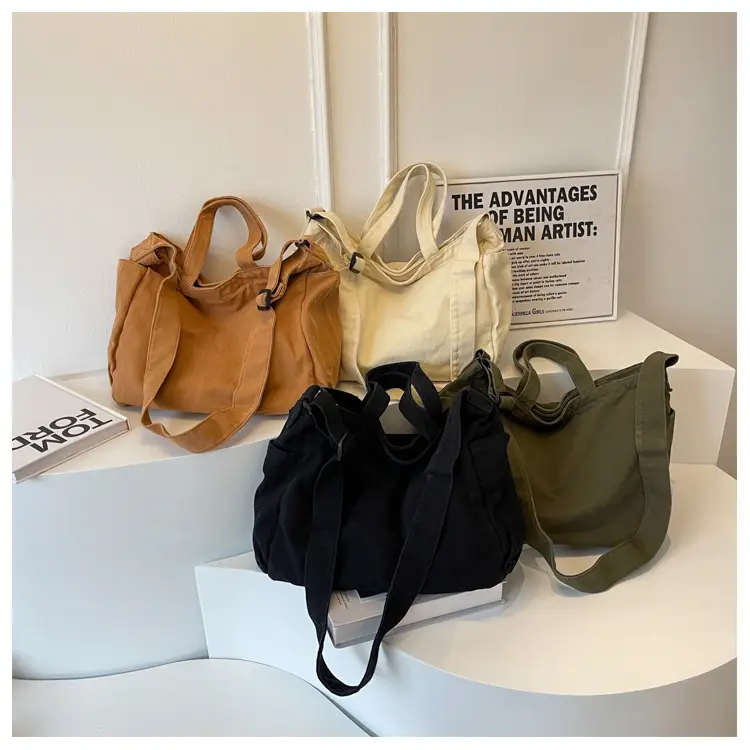 Large Canvas Commuter Bag for Women Tan — feature 22