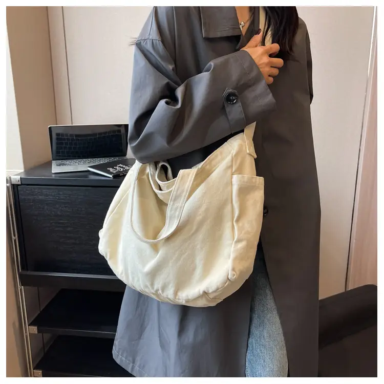 Large Canvas Commuter Bag for Women Tan — feature 9