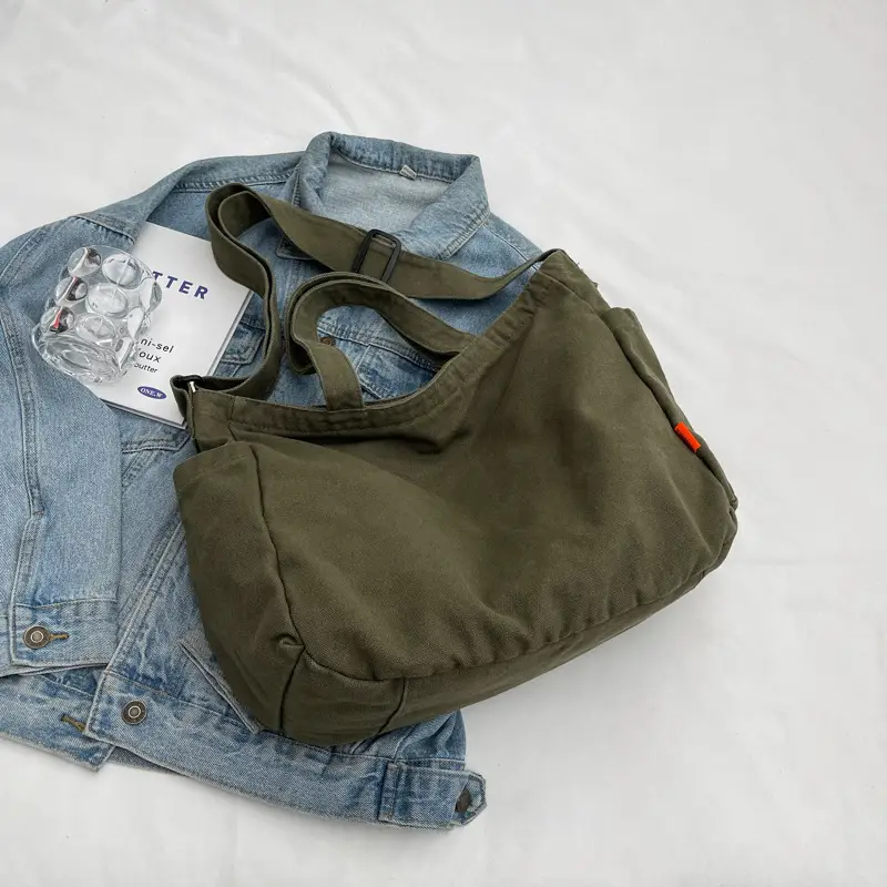 Large Canvas Commuter Bag for Women Tan - Image 2