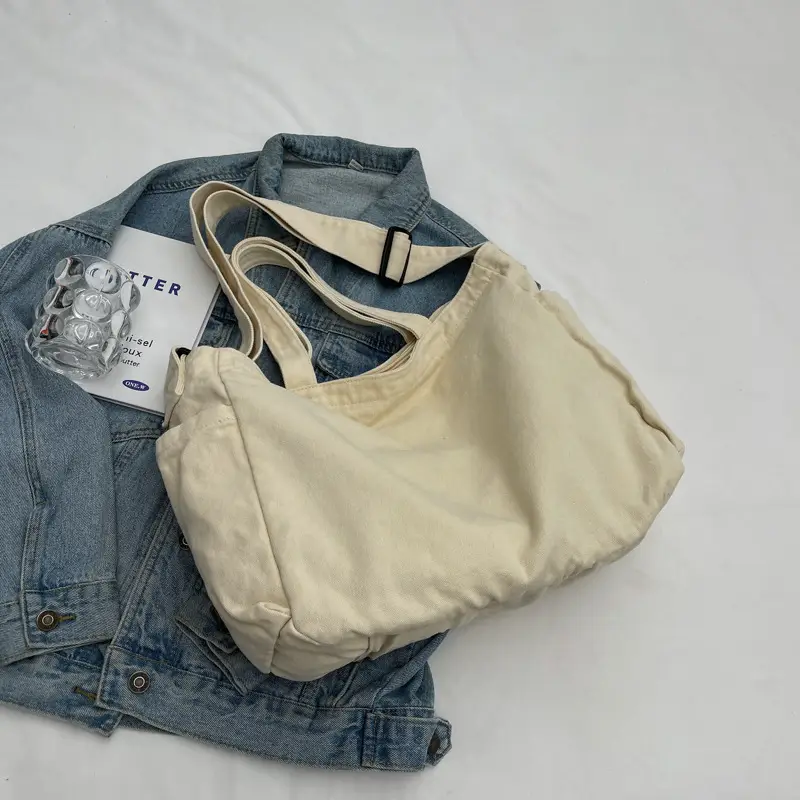 Large Canvas Commuter Bag for Women Tan - Image 4