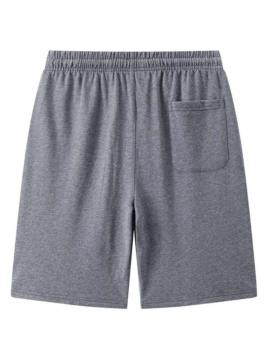 Men Navy Blue Loose Cotton Shorts Summer Casual - Image 5