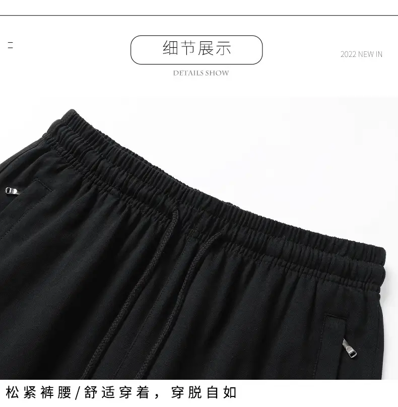 Men Navy Blue Loose Cotton Shorts Summer Casual — feature 13